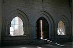 door and windows in a european monastery, possible concepts: enclosed, freedom