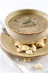Mushroom soup with crackers