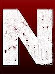 Fat Grunged Letters - N (Highly detailed grunge letter)