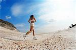 woman running on sand