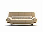 modern couch on white background