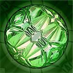 Background illustration of large green gem
