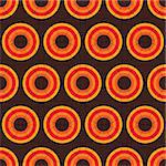 Seamless sixties repeat design in brown and orange