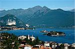 View of the coastline of Lago Maggiore, Italy.