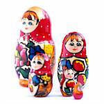 Russian Nesting Doll on white background