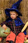 boy in halloween costume - little wizard