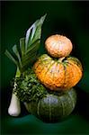 Autumn harvest, light painting made with light brush, good design for thanksgiving greeting cards.  On textured cardboard background.