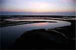 Tidal creek meandering through wetlands of Bald Head Island, North Carolina.