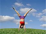 Girl exercising outdoors