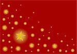 Christmas pattern made with stars over red gradient background
