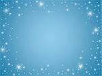 white stars over light blue background with feather center