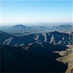 Aerial view of Arizona landscape with mountain range.