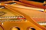 Strings from inside a Grand Piano