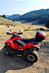 red quad bike in nature