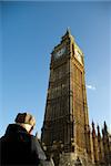 London Big ben with blue sky background in Westminster