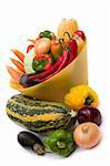 lots of fresh and ripe vegetables in the bowl