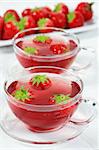 Fruit tea with strawberries