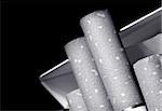 Box of cigarettes , macro, black and white photo