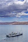 Ferryboat on a sunny cloudy day