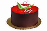 Chocolate Cake with two cherries on top