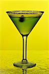 martini on yellow background