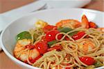 Shrimp Stir Fry with Vegetables and Pasta