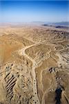 Aerial view of desert landscape.