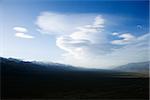 Aerial of mountain landscape in California, USA.