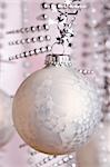 A single white christmas ball ornament