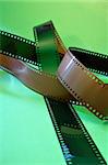 Film negative on green