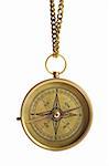 Antique compass isolated on white background