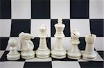 an iamge of white chess pieces