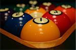 An image of some Racked billiard balls