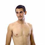 Portrait of young shirtless teen - isolated