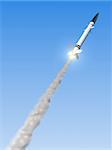 3d rendered illustration of a launched missile