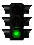 3d rendered illustration of a black traffic light