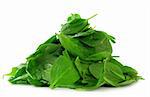 Pile of spinach isolated on white background