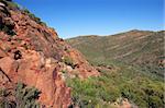 Section of Wilpena Pound, a vast elevated basin almost totally enclosed by rugged rock walls in South Australia.