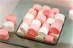 Pink and White Marshmallow Treats on a Plate