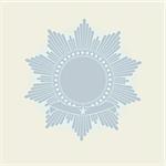 Insignia -  star shaped  with banner  .  Blank so you can add your own images. Vector illustration.