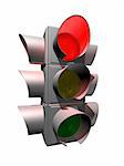 3d rendered illustration of a silver colored traffic light