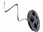 3d rendered illustration of a black film reel