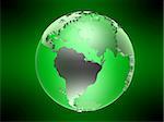 3drendered illustration of a green glowing globe