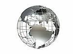 3d rendered illustration of a silver globe model