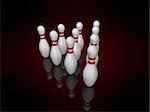 3d rendered illustration of some bowling pins