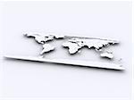3d rendered illustration of a silver world map
