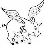 Illustration of a pig money