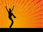 Disco dancing pose vector illustration background