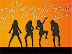 Group dancer vector background illustration