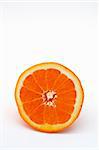 Half an orange on white background